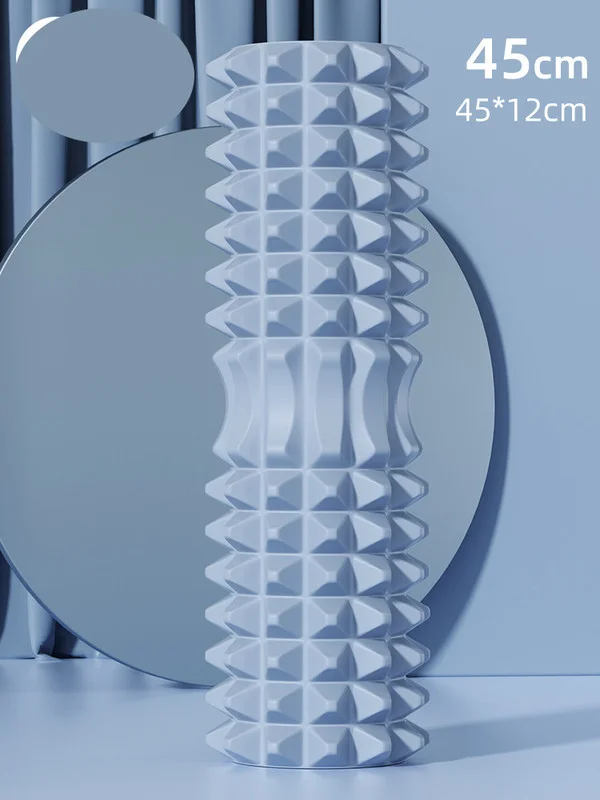 Blue High-Density 3D Trigger Point Foam Roller - Solid Core Massager for Deep Tissue Muscle Recovery & Yoga