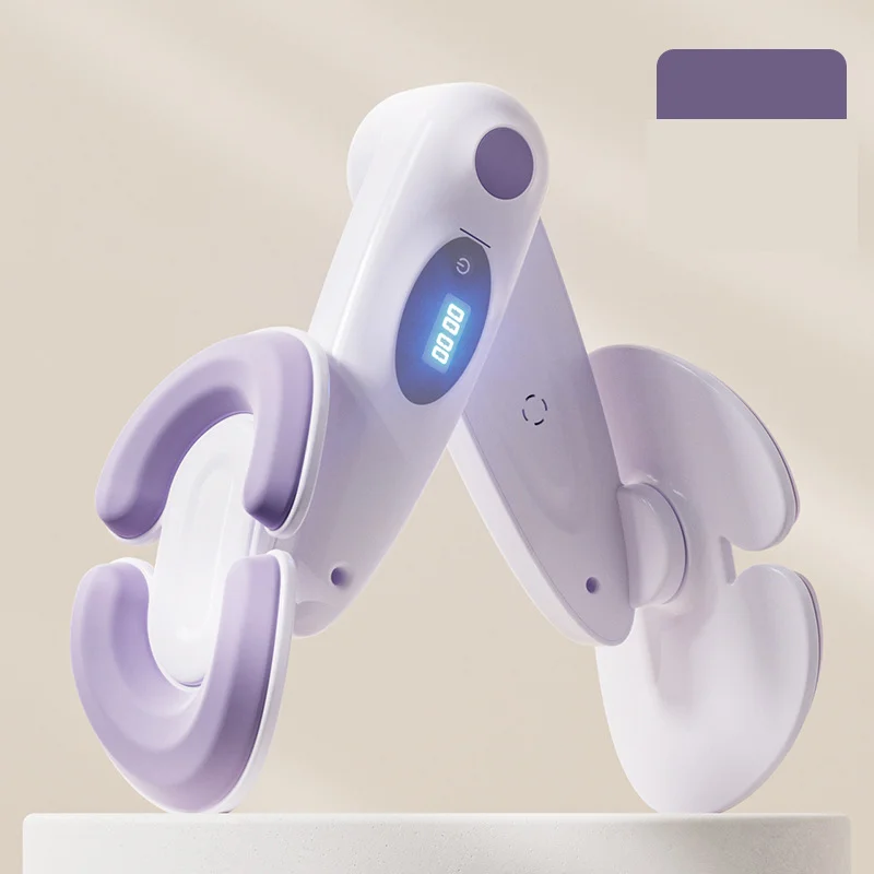 Purple Smart Kegel & Thigh Master with Digital Counter - Adjustable Pelvic Floor Trainer for Women's Home Workout