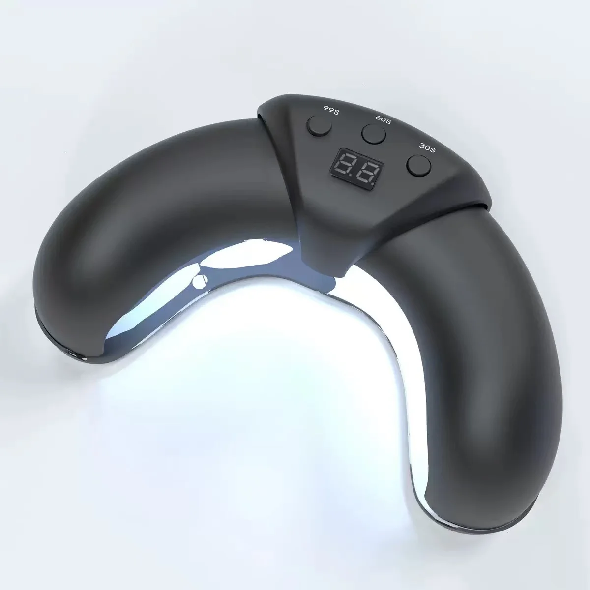 Black Portable UV LED Nail Lamp - Open Arch Dryer for Gel Polish with Smart Sensor & 3 Timers