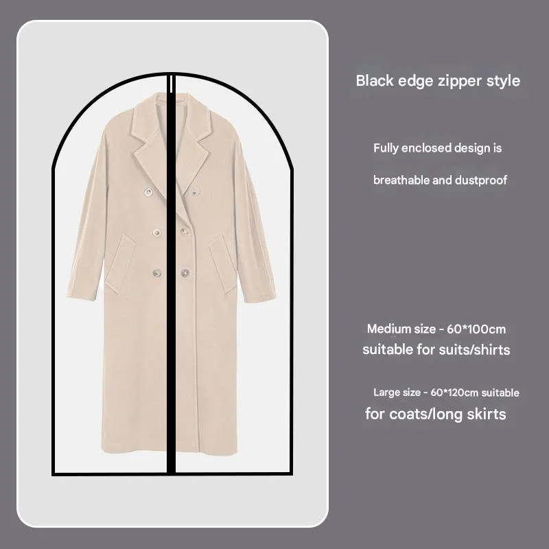Black Edge 10-Pack Hanging Garment Bags for Closet Storage - Translucent Dust-Proof Suit Covers, Washable & Reusable Coat Protectors (2 Sizes)