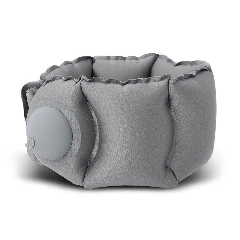 Dark Grey Press-Pump Inflatable Travel Pillow - Ultra-Lightweight Ergonomic 360° Neck Support