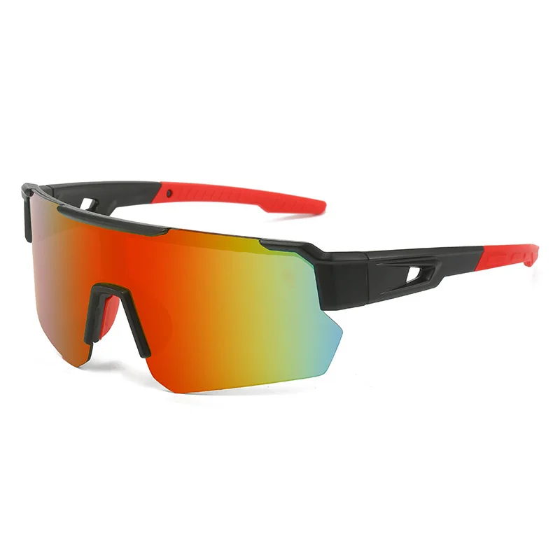 Black Temples and Orange Lenses Unisex Sport Cycling Sunglasses - Lightweight Wraparound Eyewear for Running & Outdoor Activities