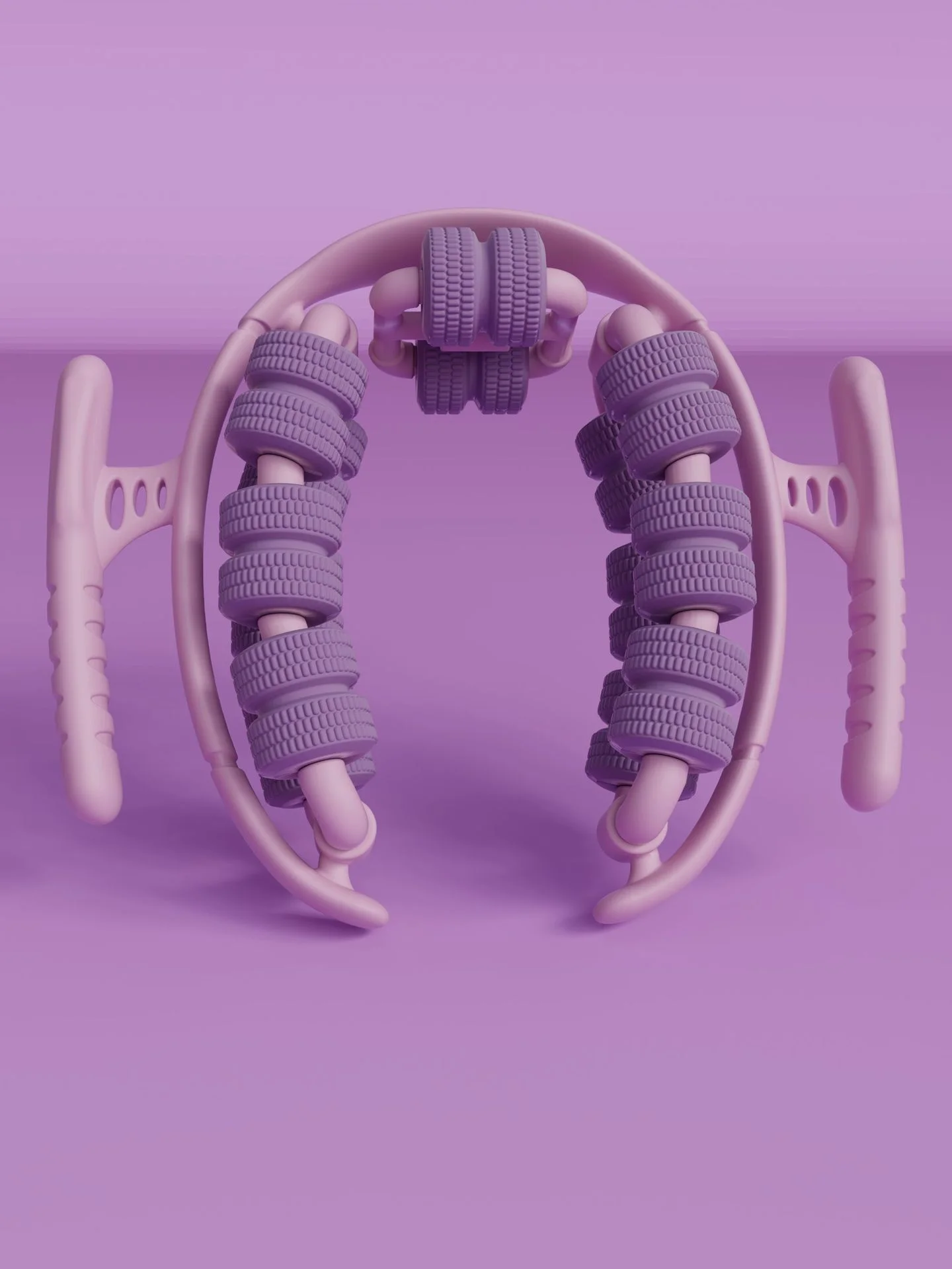 Purple 360° Wrap-Around Muscle Roller - 28-Wheel Massager for Legs, Arms & Calves