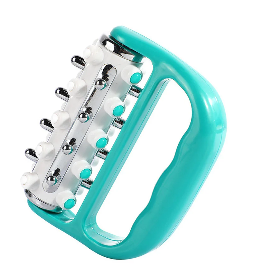 Blue Ergonomic Body Roller Massager - Handheld Deep Tissue Tool for Muscle Relief and Fascia Release