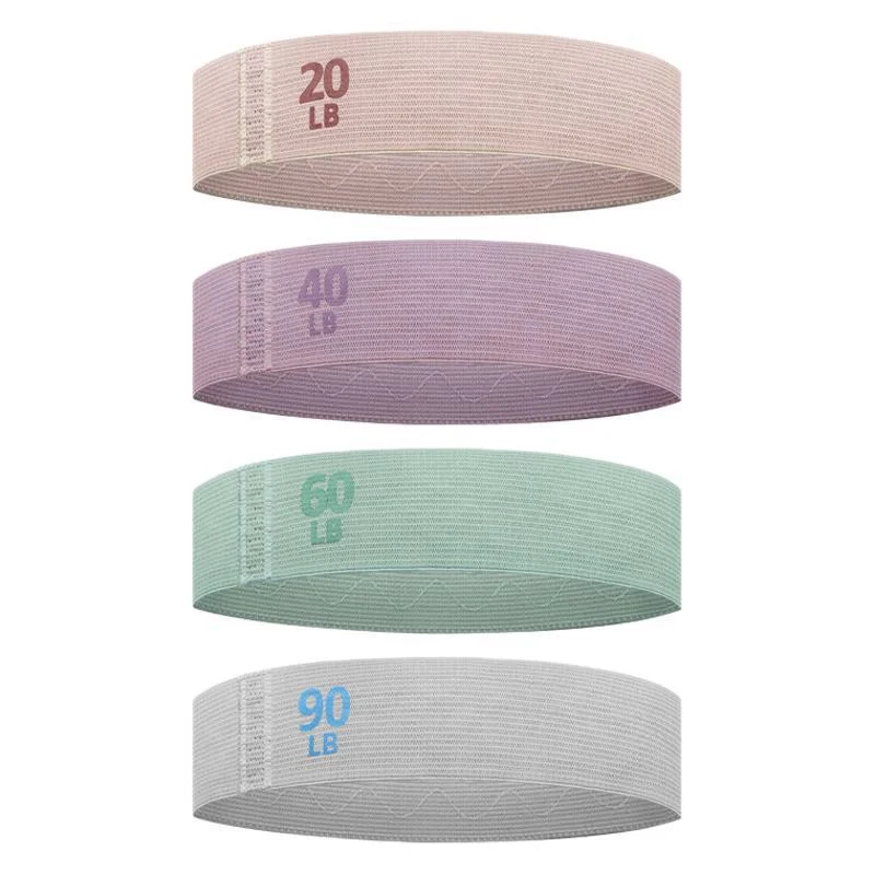 Colorful Fabric Resistance Bands for Legs and Glutes - Set of 4 Non-Slip Workout Loops