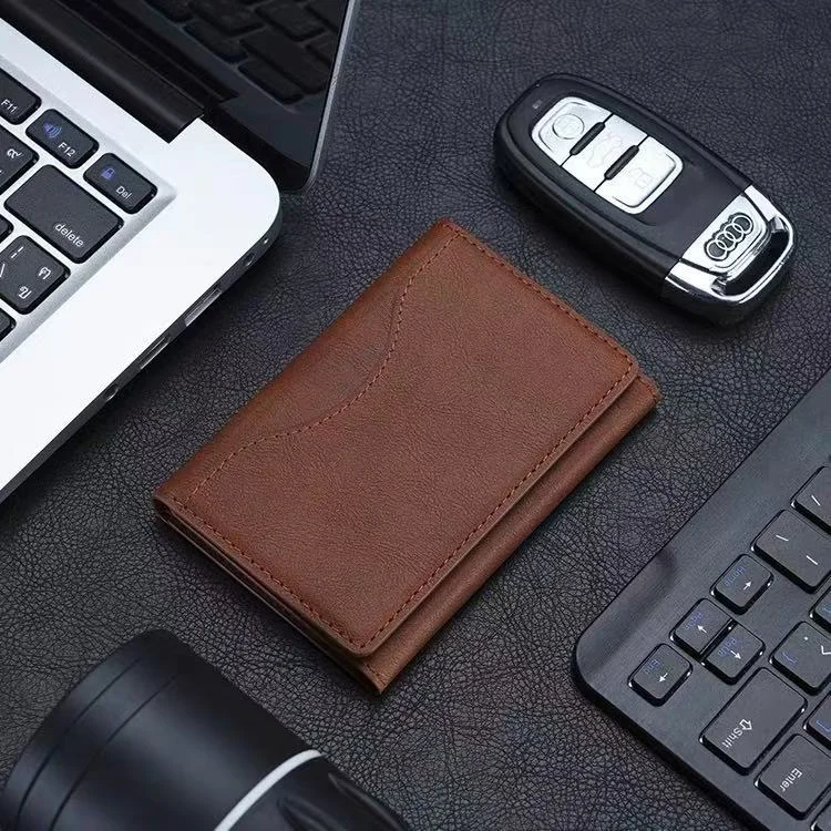 Brown 3-in-1 Magnetic Wallet for MagSafe - Slim PU Leather Card Holder with Kickstand