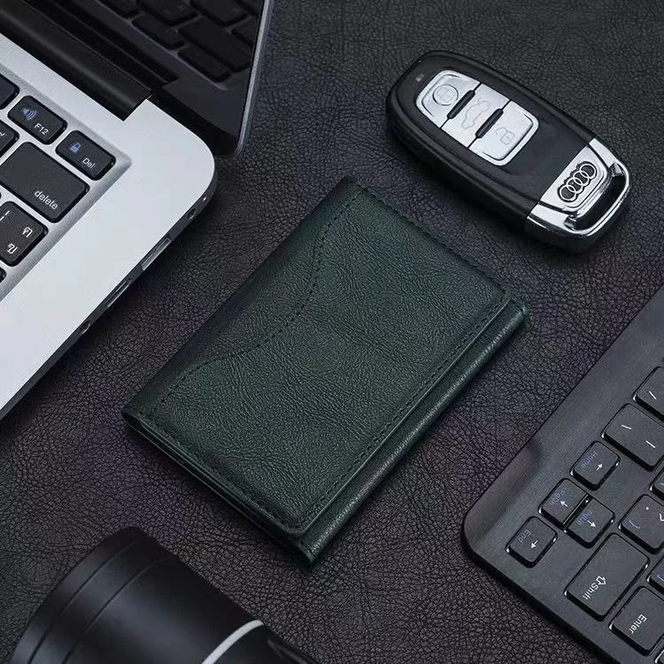 Dark Green 3-in-1 Magnetic Wallet for MagSafe - Slim PU Leather Card Holder with Kickstand