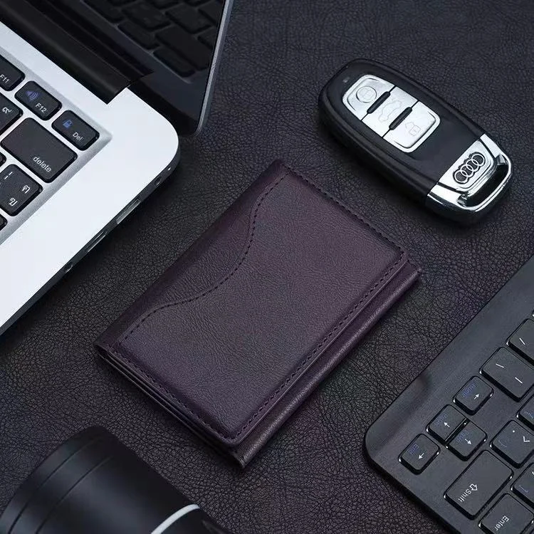 Dark Purple 3-in-1 Magnetic Wallet for MagSafe - Slim PU Leather Card Holder with Kickstand