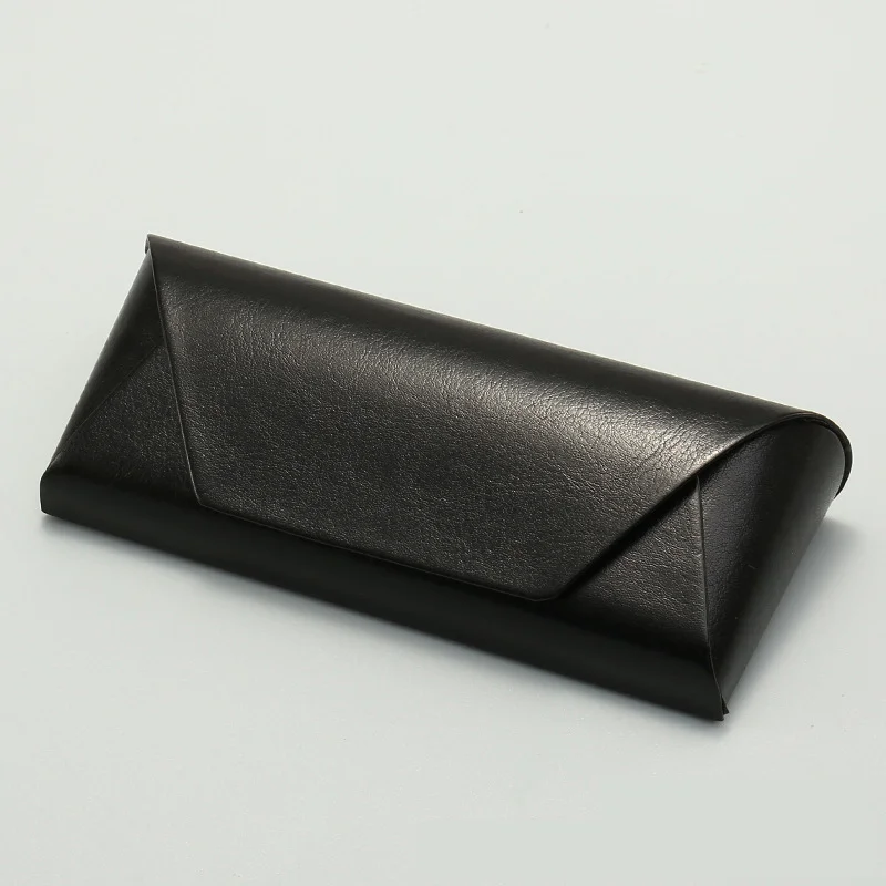 2 Pcs Black Vintage Style PU Leather Eyewear Case - Protective Hard Shell with Soft Lining
