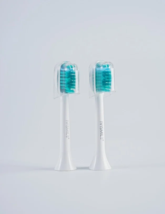White 03TB Electric Toothbrush Replacement Heads 2-Pack - Blue Light Whitening Sonic Cleaning Brush Heads for Smart Toothbrushes