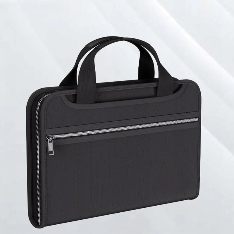 Fireproof & Waterproof Expanding File Folder Organizer with Zipper - Large Capacity Document Safe Bag(Silver zipper handle model)