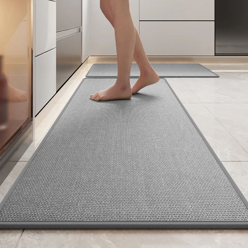 Absorbent & Dirt-Resistant Woven Kitchen Mat - Non-Slip Runner Rug for Home(Style Woven Gray)