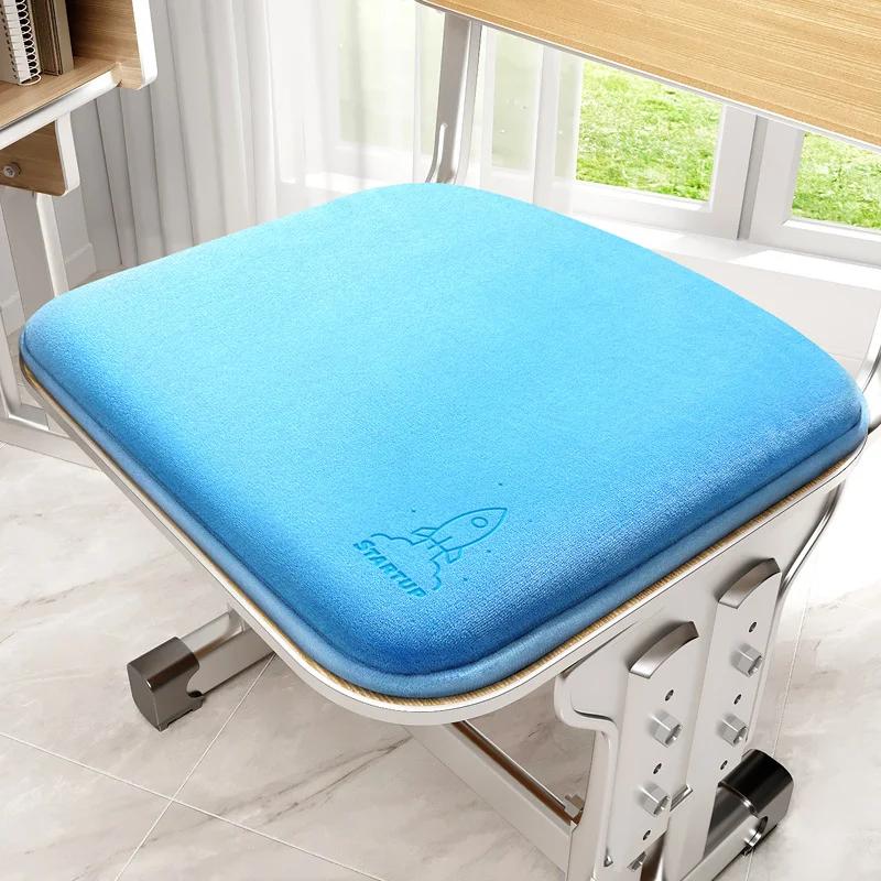 Memory Foam Student Seat Cushion - Pressure Relief, Non-Slip with Adjustable Straps for Healthy Posture(Rocket Blue 36x34cm)