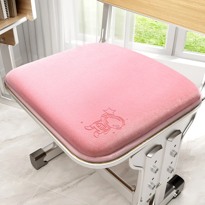 Memory Foam Student Seat Cushion - Pressure Relief, Non-Slip with Adjustable Straps for Healthy Posture(Astronaut Pink 36x34cm)