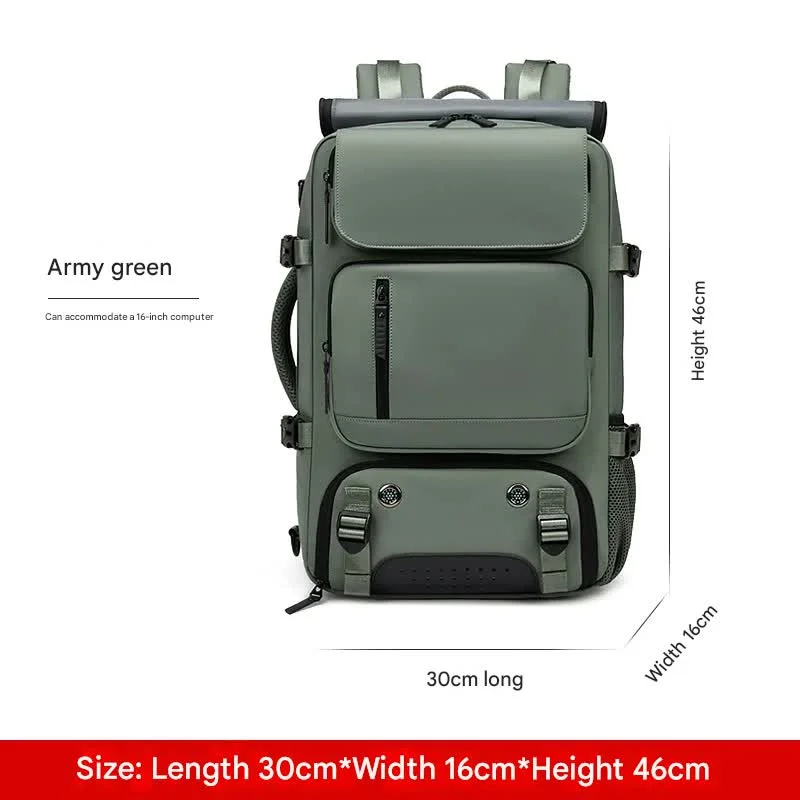 4-in-1 Convertible Travel Backpack & Briefcase - Large Capacity, 16" Laptop Compartment, USB Port(Army Green)