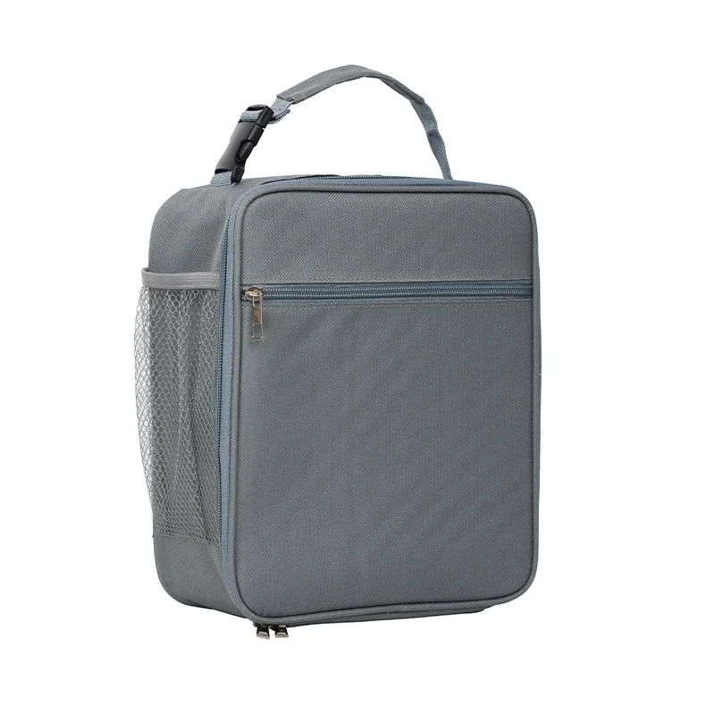 Grey Portable Insulated Lunch Bag - Large Capacity Thermal Cooler Tote with Shoulder Strap for Work, School, and Picnic