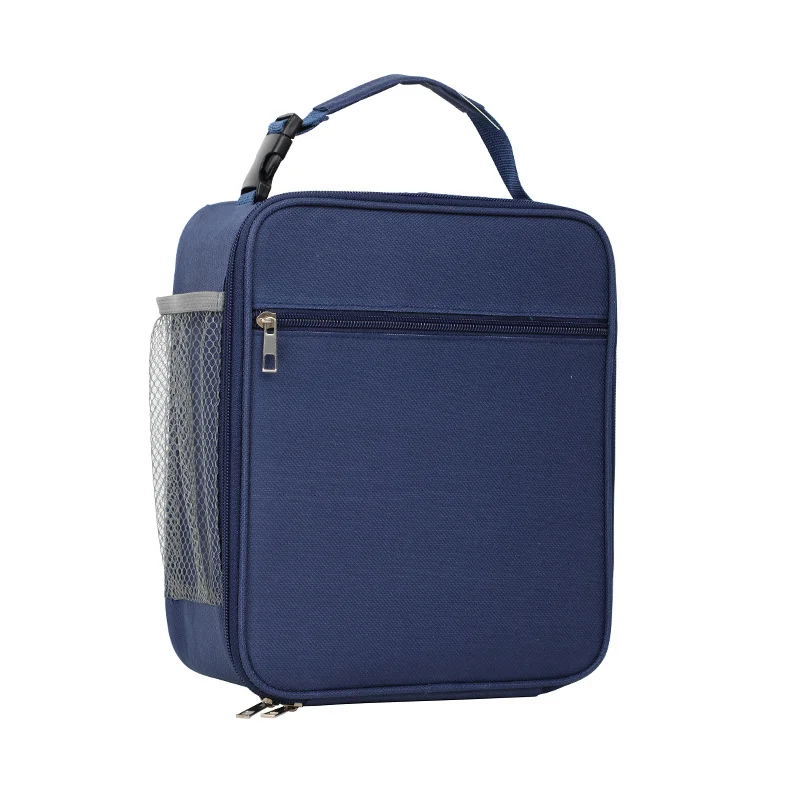 Navy Blue Portable Insulated Lunch Bag - Large Capacity Thermal Cooler Tote with Shoulder Strap for Work, School, and Picnic