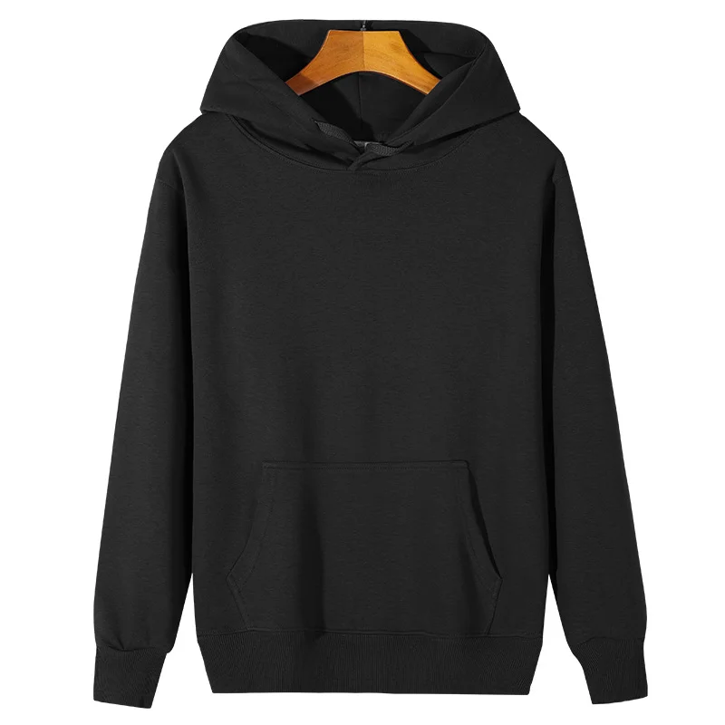 XXL Black Men's Classic Fleece Pullover Hoodie - Warm & Cozy Winter Essential