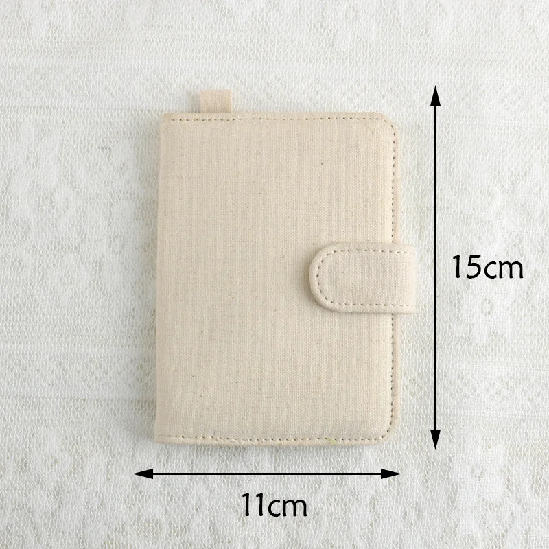 White DIY Canvas Passport Holder with 4 Random Patches - Customizable Travel Document Wallet