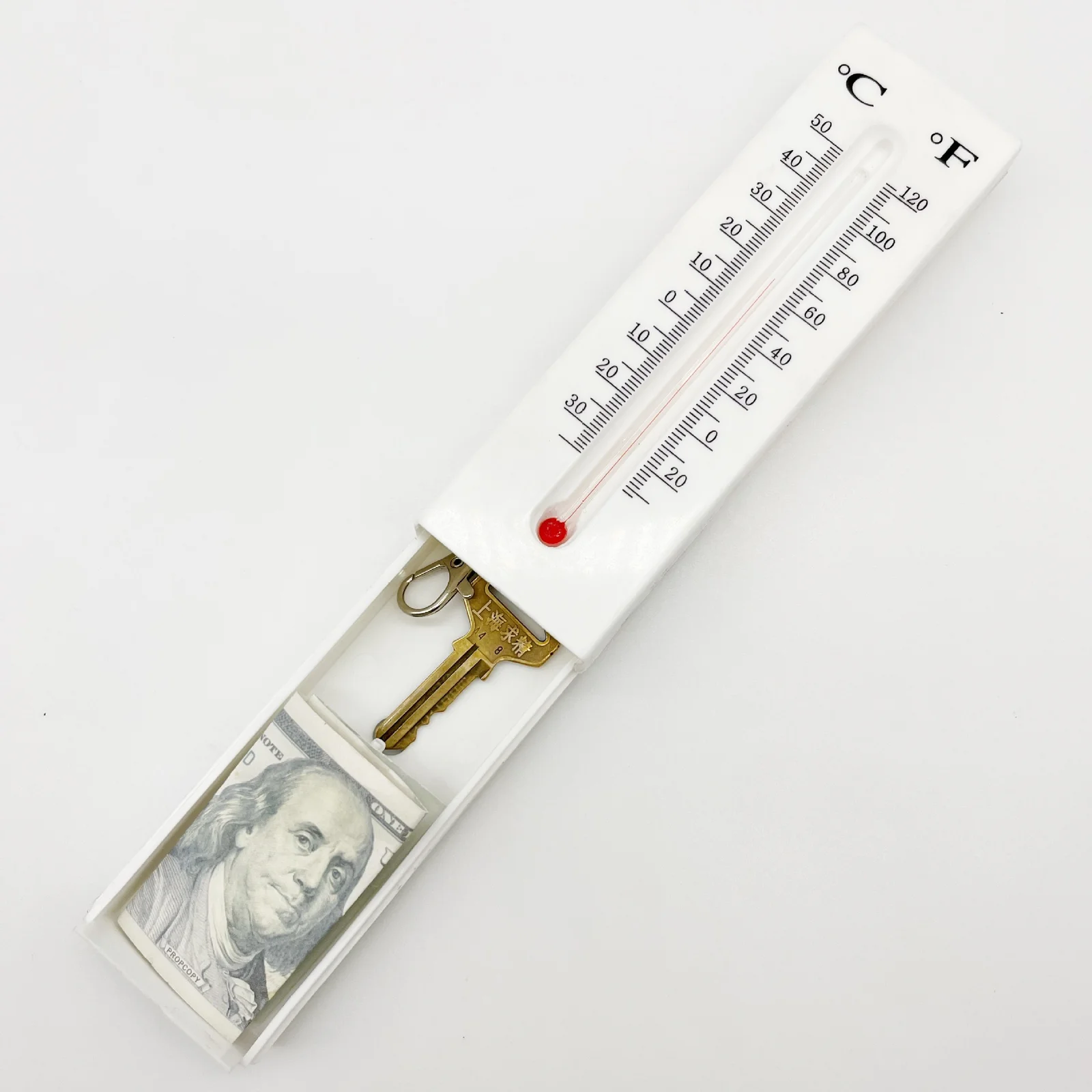 2-Pack Outdoor Fake Thermometer Diversion Safe - Hidden Key, Money, Medicine Hiding Box