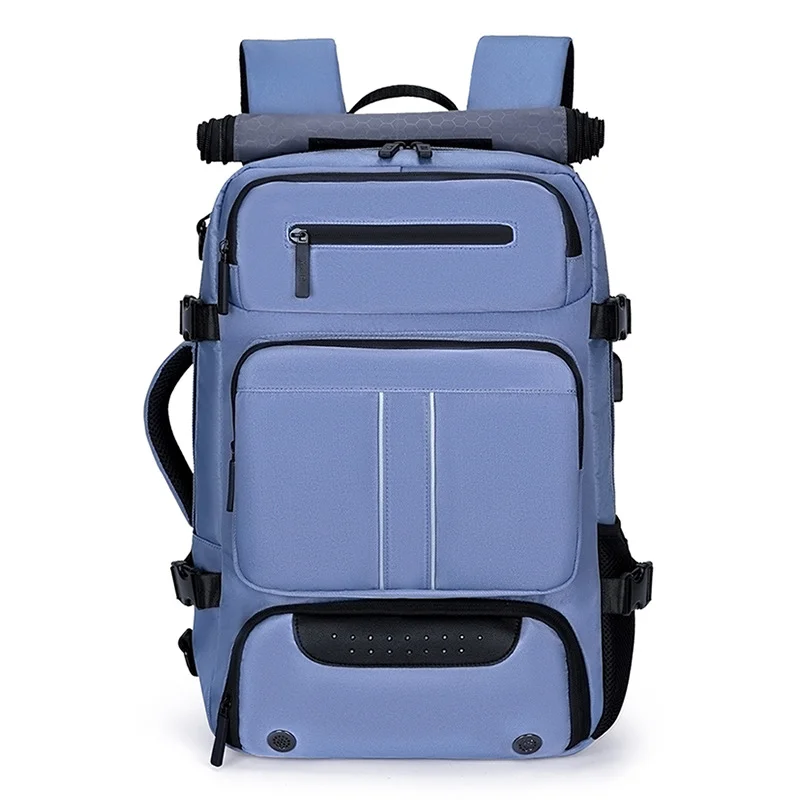 Large Capacity Convertible Travel Backpack - 16" Laptop Compartment, Shoe Pouch & USB Port(blue)