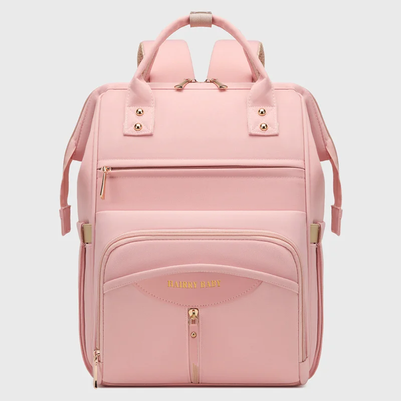 Multifunctional Diaper Bag Backpack(Pink) - Large Capacity & Organized Storage for Baby Essentials