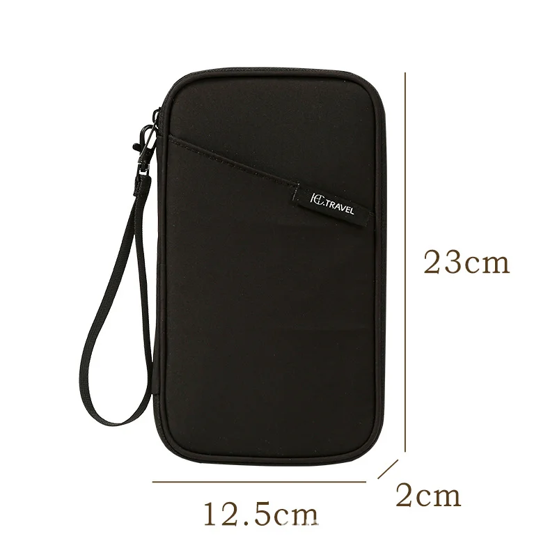 Travel Document Organizer(black) - Multi-Pocket Design, Lightweight, Luggage-Friendly Storage