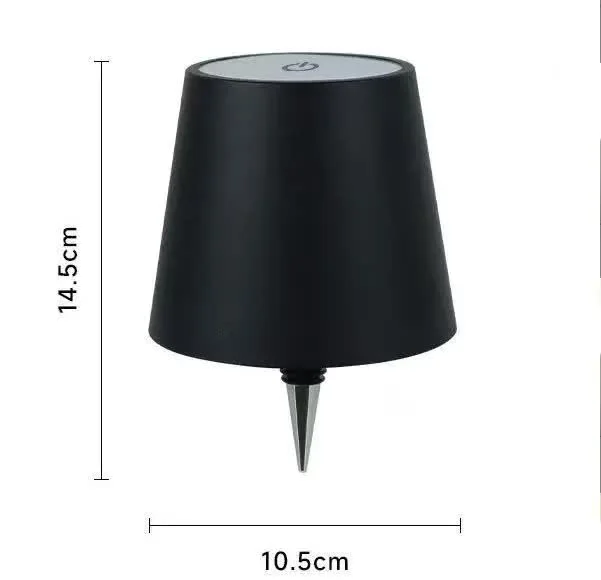 Black Cordless Tri-Color Wine Bottle LED Lamp