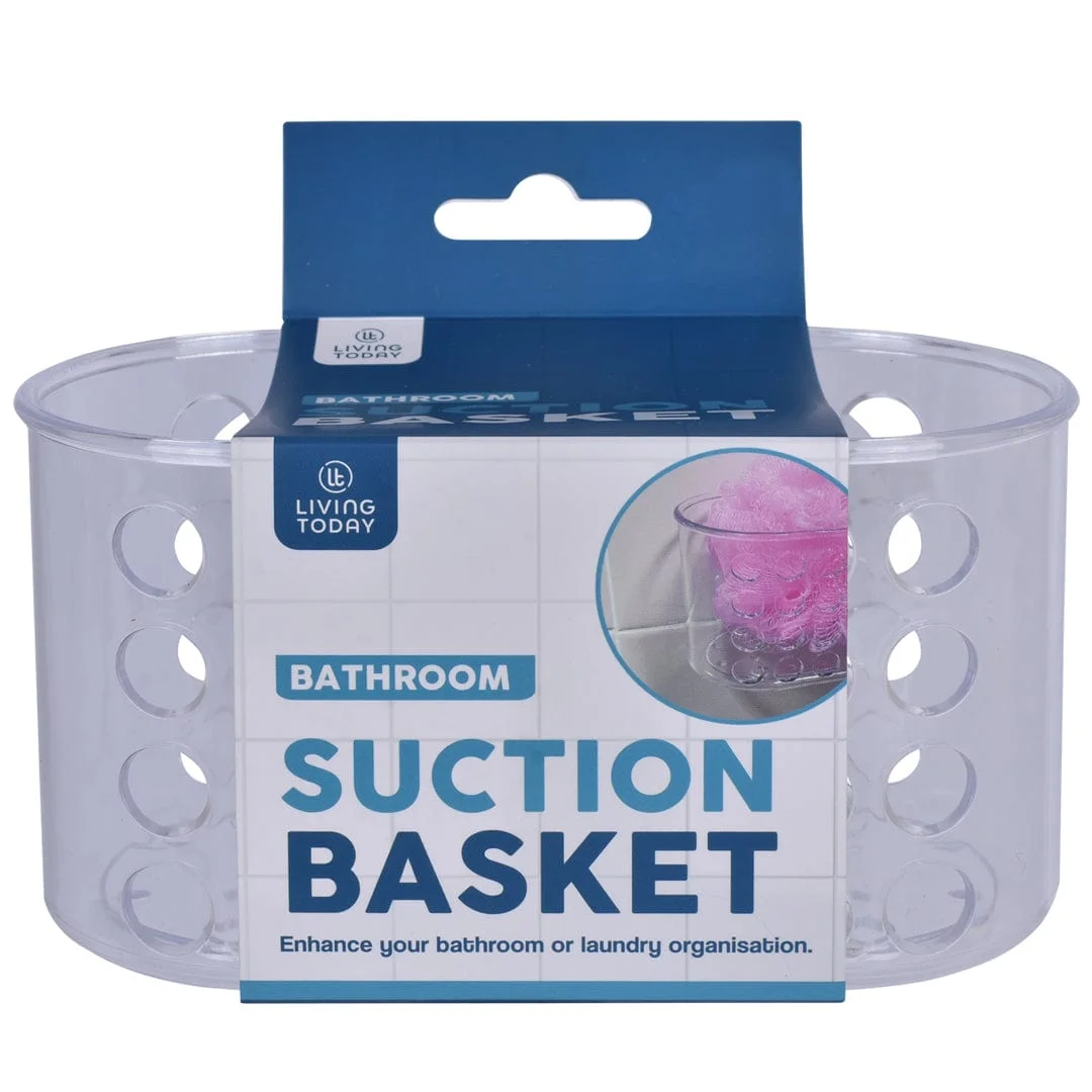 Small Shower Basket Soap Holder Kitchen Organizer with Suction Cups