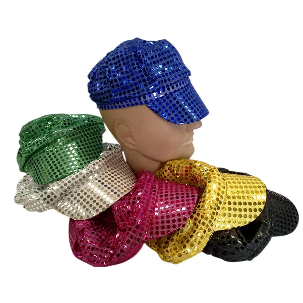 Party Caps with sequins assorted colours - Black