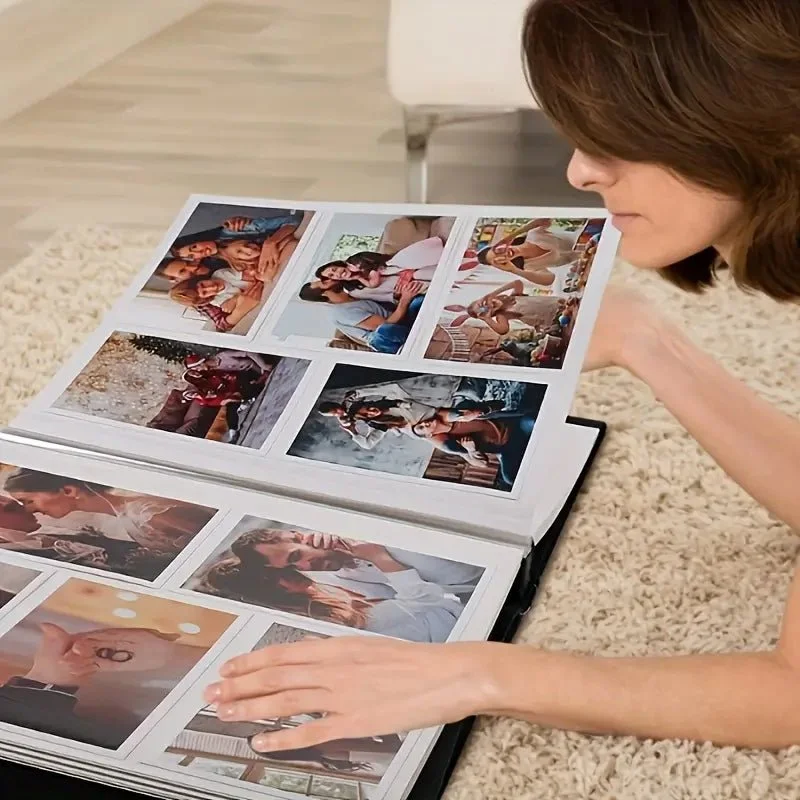 Extra Large 600-Pocket Leather Photo Album - Beige