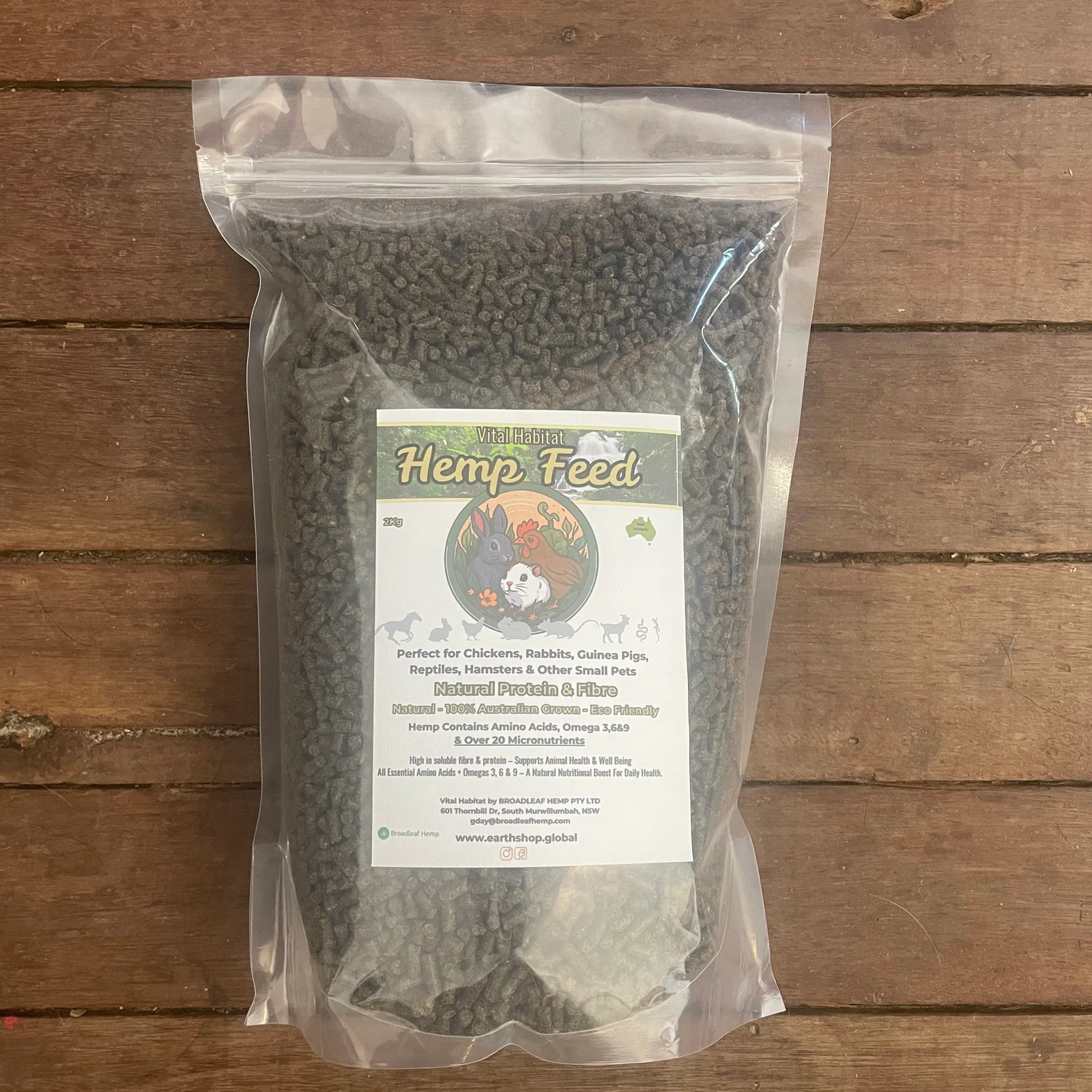 Vital Habitat Hemp Feed for Chickens & Small Animals 2kg