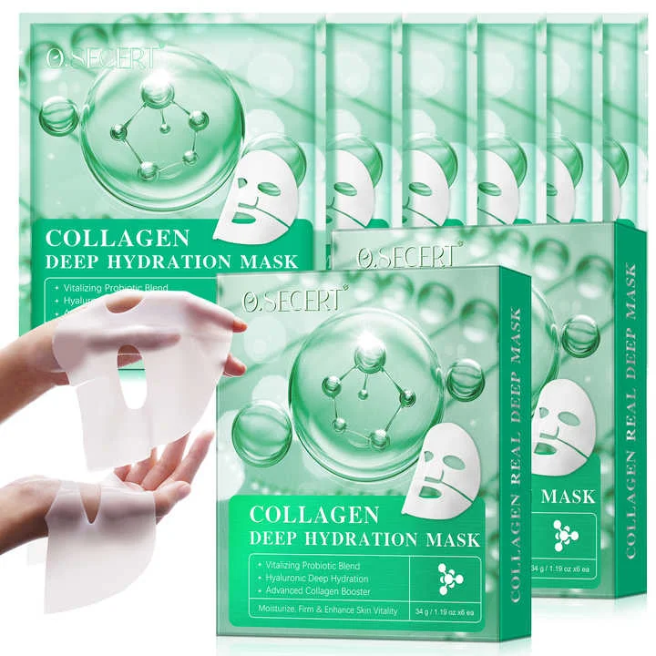 collagen Real Deep Facial Sheet Mask for Women Deep Moisturizing Overnight Sleeping