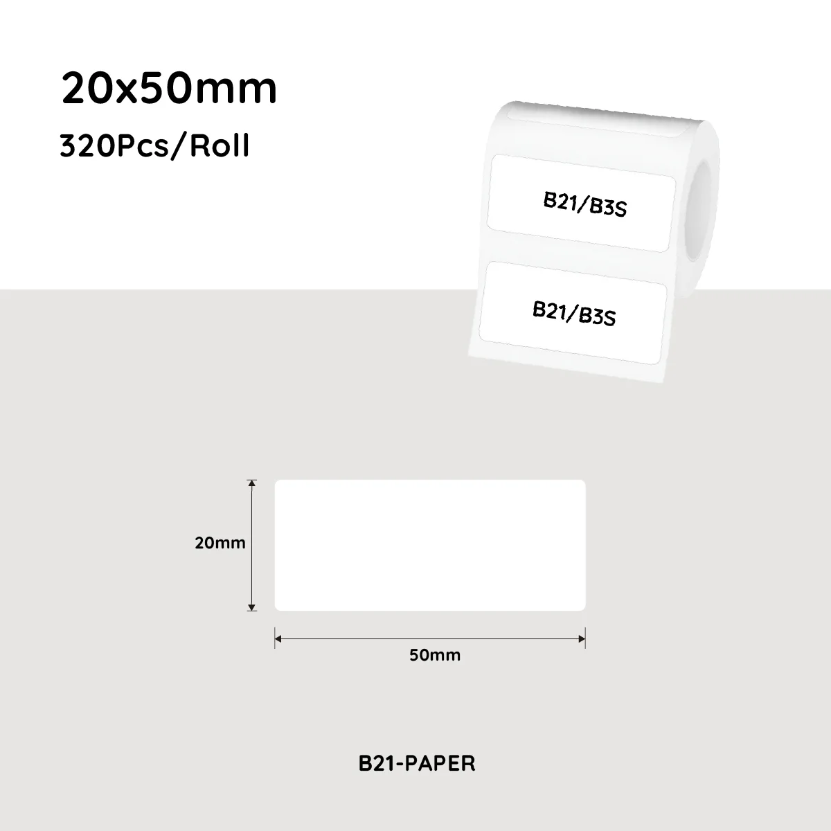 NiiMbot white label paper 50*20mm 320 Pcs For B21/B3S/B1