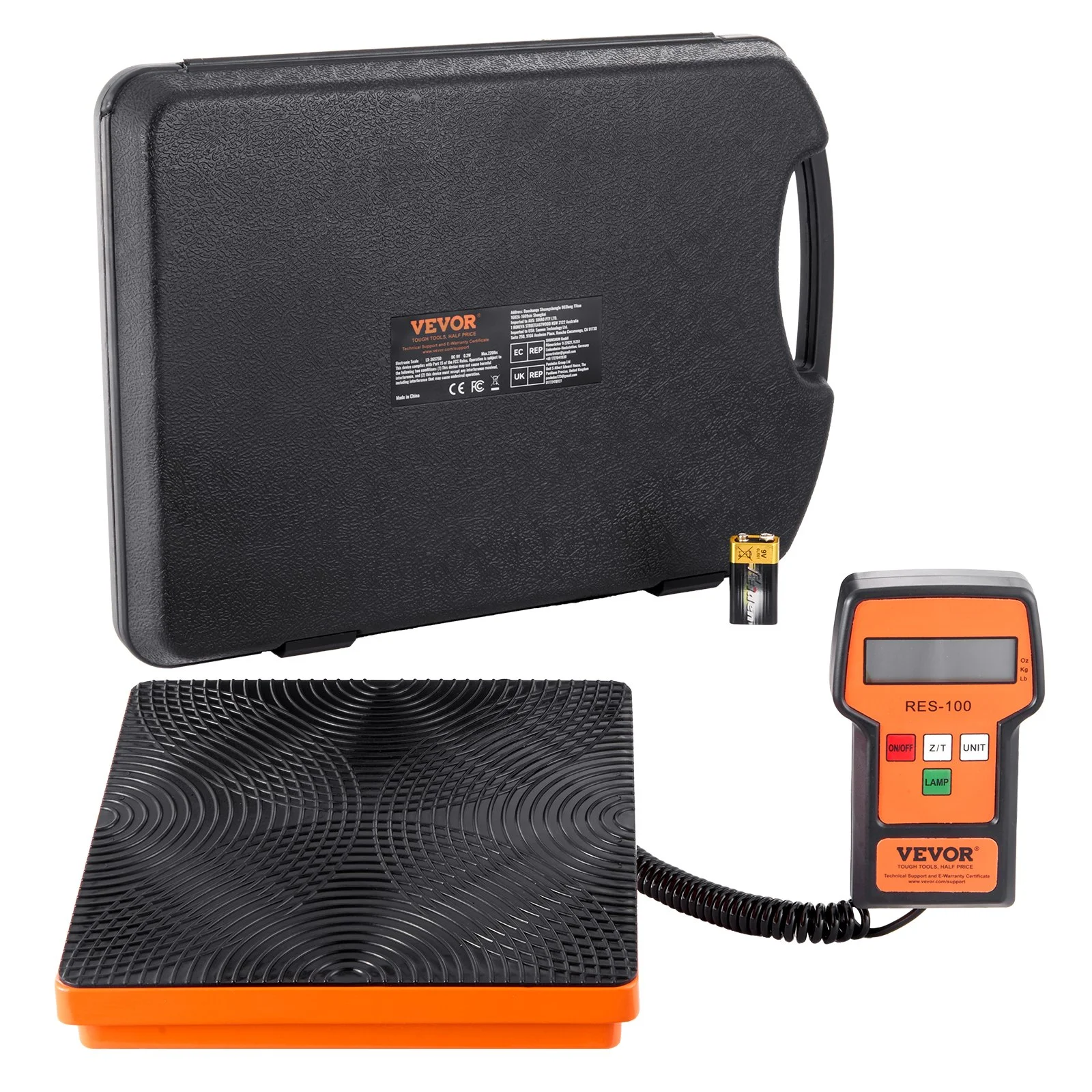Refrigerant Scale 220 LBS HAVC Charging Recovery Freon Scale, with Wired Remote Control, 5g High Precision Electronic Digital Recovery Weight Scale with Case and Dry Battery