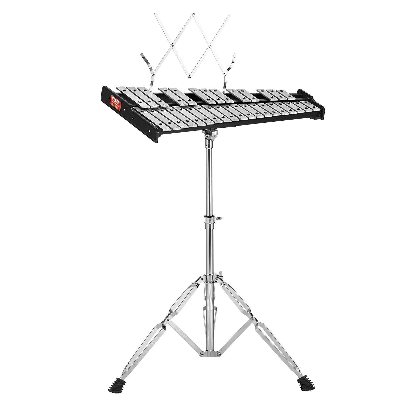 VEVOR 32 Note Glockenspiel Xylophone Bell Kit, Professional Percussion Instrument Set with Mallets, Drum Sticks, Music Stand, Adjustable Stand and Carrying Bag for Students & Adults