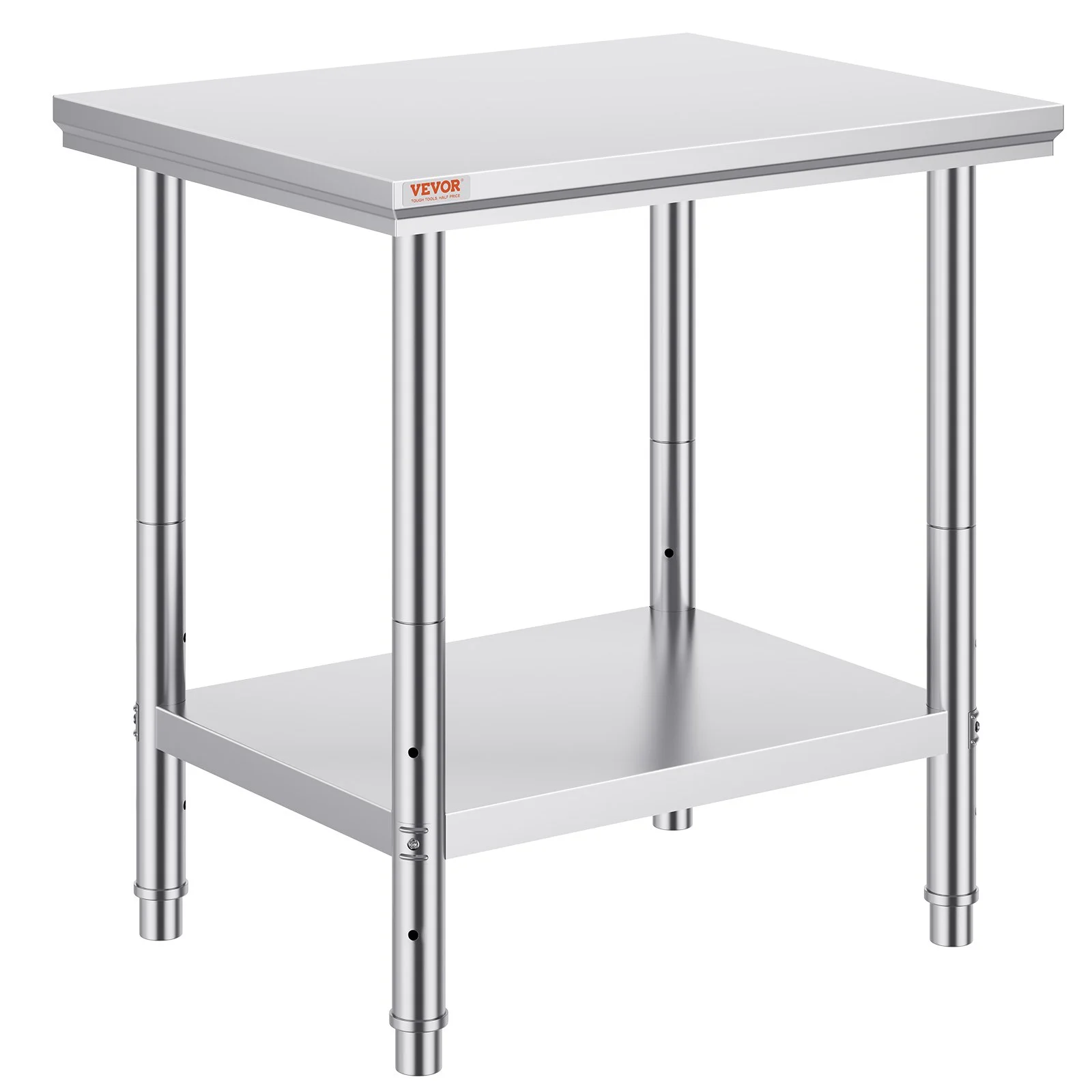VEVOR Commercial Worktable & Workstation 24 x 30 x 32 Inch Stainless Steel Work Table Heavy Duty Commercial Food Prep Work Table for Home, Kitchen, Restaurant Metal Prep Table with Adjustable Feet