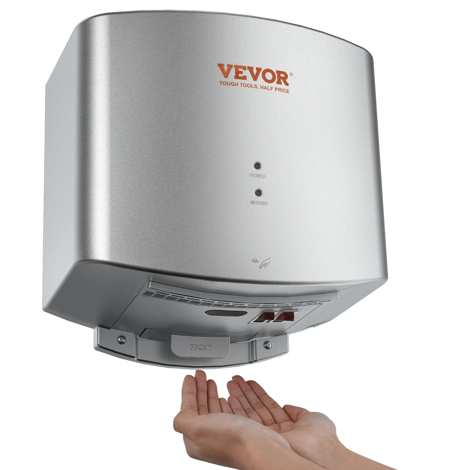 VEVOR Heavy Duty Commercial Hand Dryer, 1400W Automatic High Speed ABS Warm Wind Hand Blower, 220V-240V & Built-In Filter Sponge & Low Noise & Effortless Installation, Compliant for Industry Home