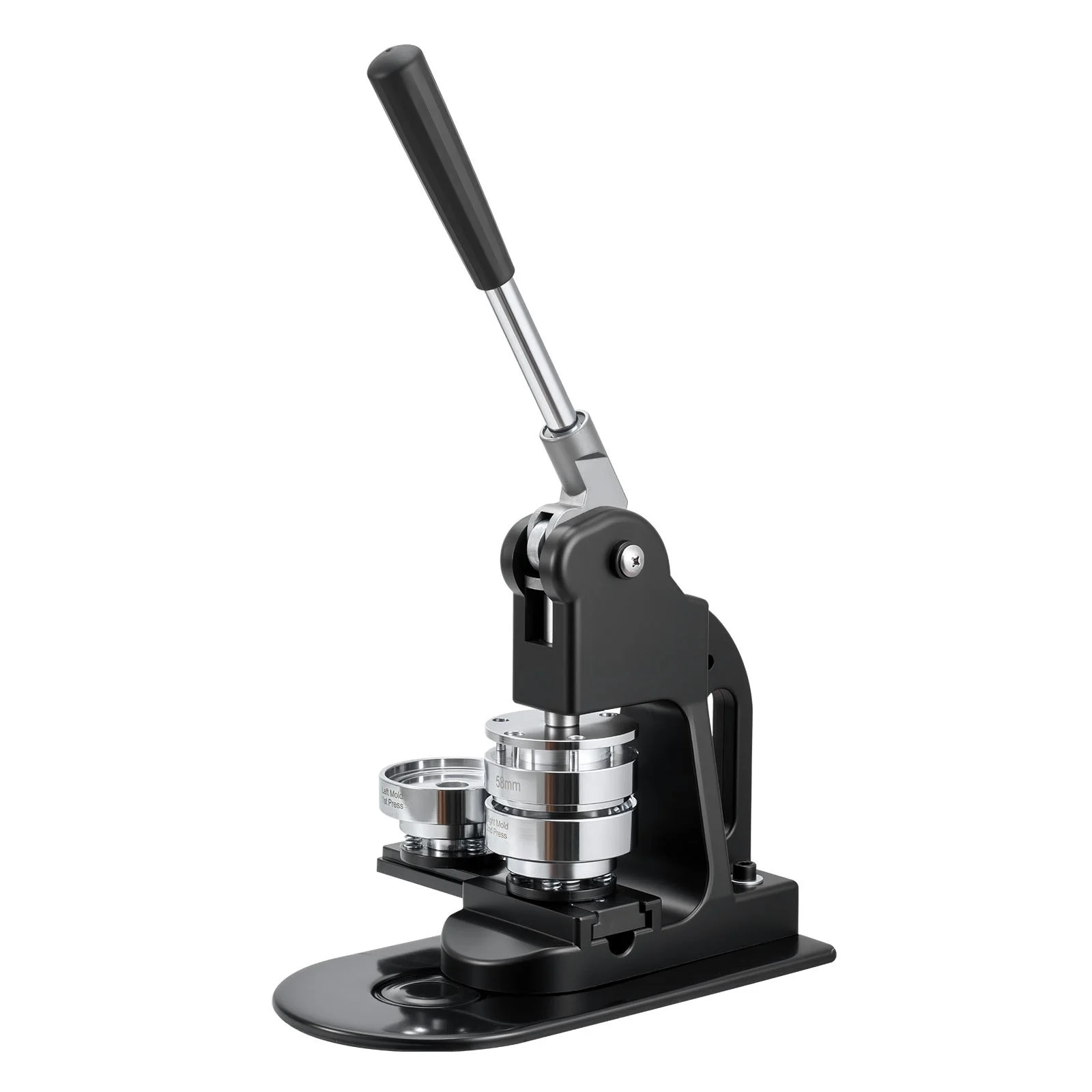 Button Maker Machine, 58 mm, Pin Maker Machine with 500pcs Button Parts, Circle Cutter, Hex Wrenches and Magic Book, Ergonomic Handle, for DIY Badges, Personalized Pins and Key Chains, Black