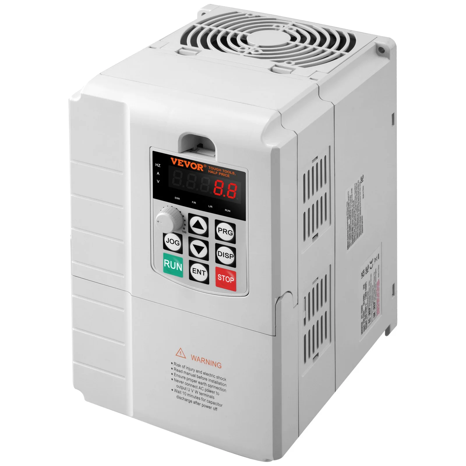 VFD 10HP, 7.5KW, 34A, 1 Phase 220V-240V Input to 3 Phase 220V-240V Output Variable Frequency Drive, 0-400Hz VFD for AC Motor Speed Control