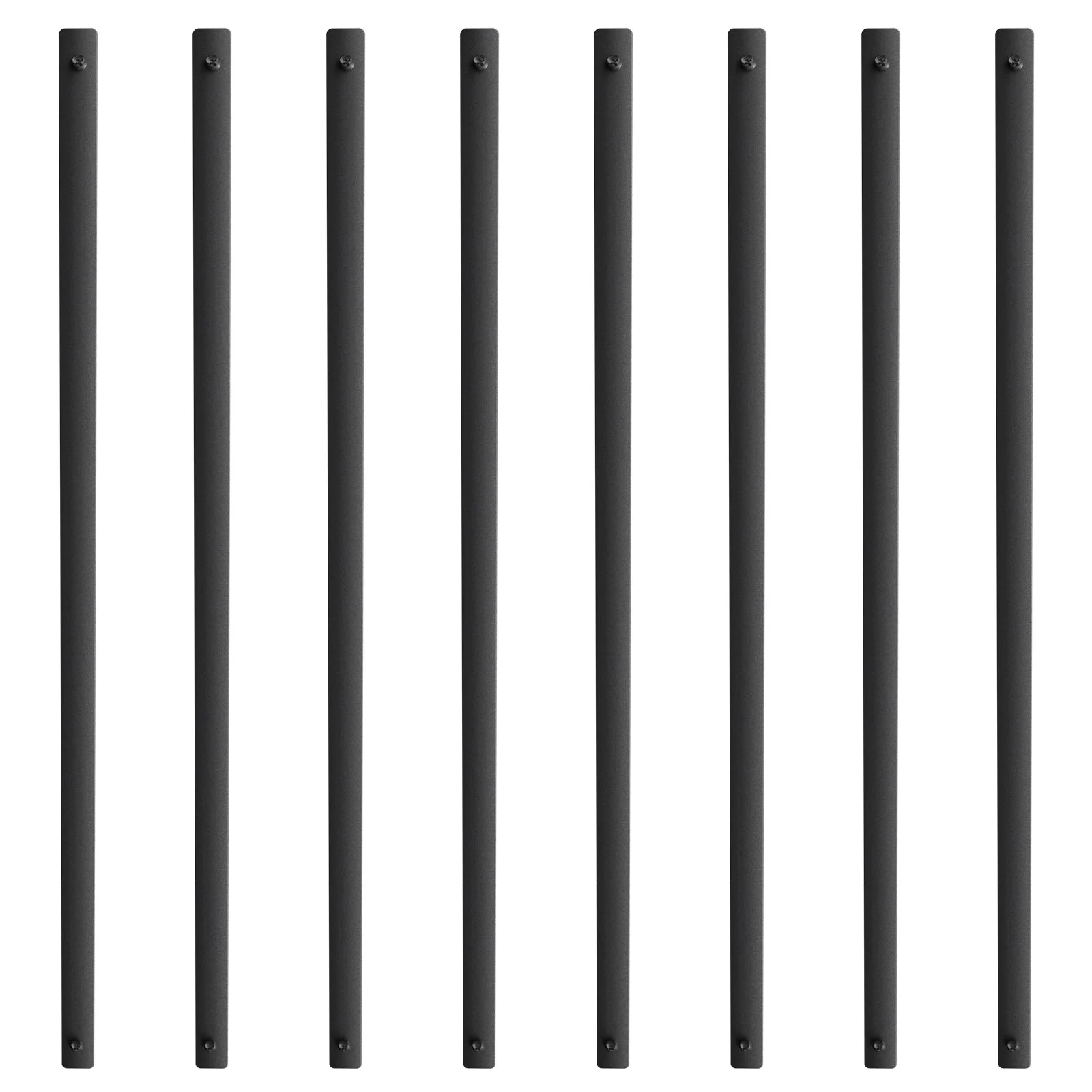 VEVOR Staircase Metal Balusters, 32.28"x1"x0.2" Flat Aluminum Alloy Decorative Banister Spindles, 51 Pack Deck Baluster with Screws, Classic Hollow Deck Railing Satin Black Powder Coated for Porch