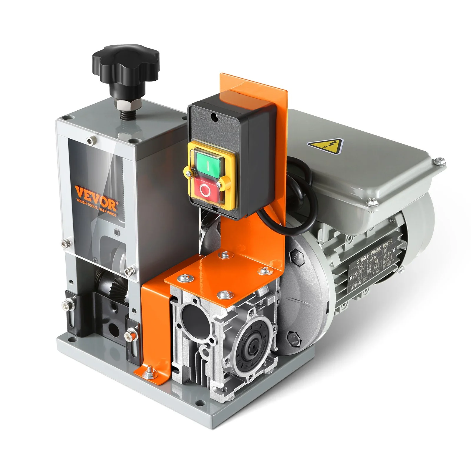 Automatic Wire Stripping Machine, 0.06''-1.18'' Electric Motorized Cable Stripper, 180 W, 60 ft/min Wire Peeler with Visible Stripping Depth Reference, for Scrap Copper Recycling