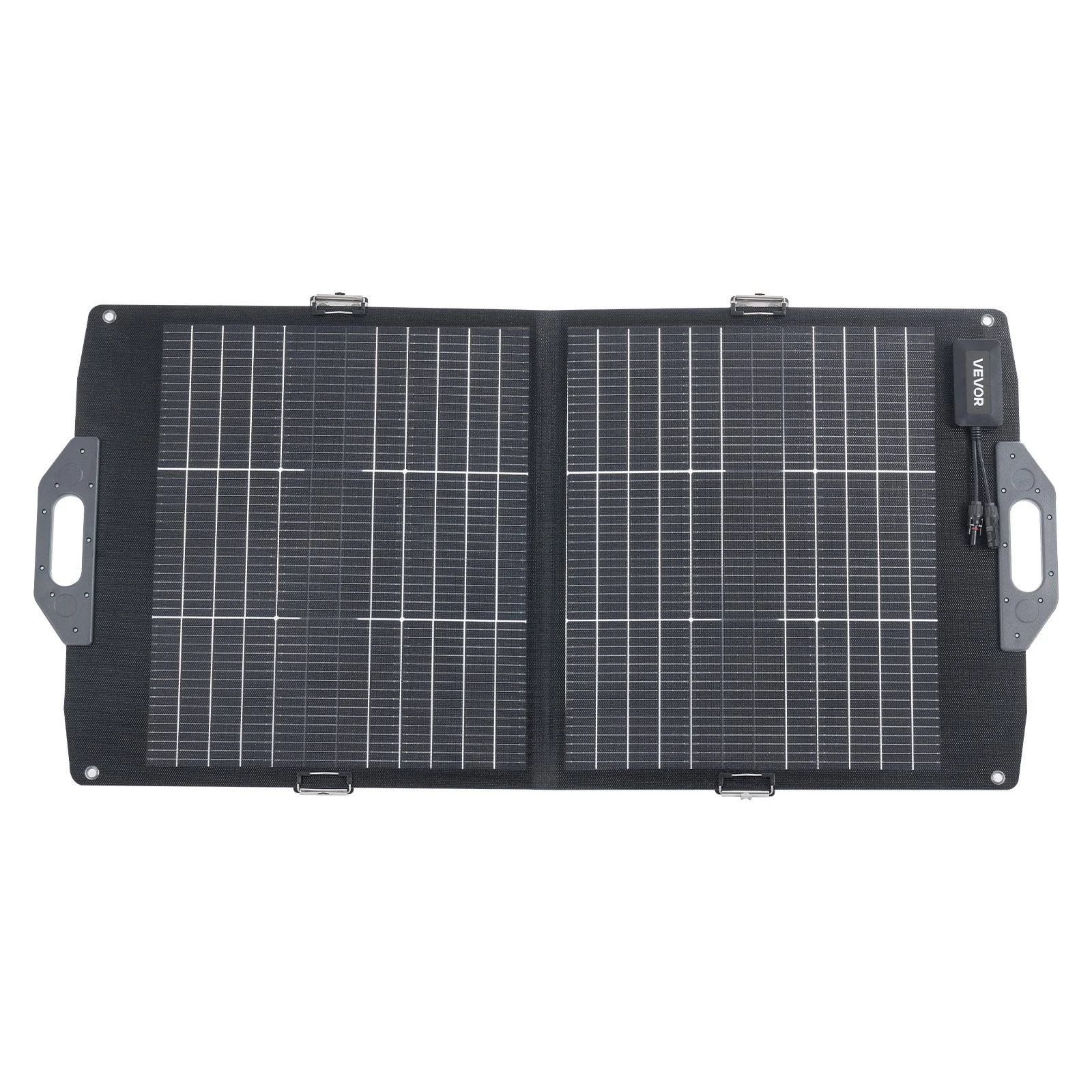 100W Bifacial Solar Panel, 16BB N-Type Foldable Monocrystalline Solar Panel Charger 24% Efficiency, Portable with MC4 Output, USB-A (QC3.0), Type-C & DC Ports for Power Stations Camping Hiking