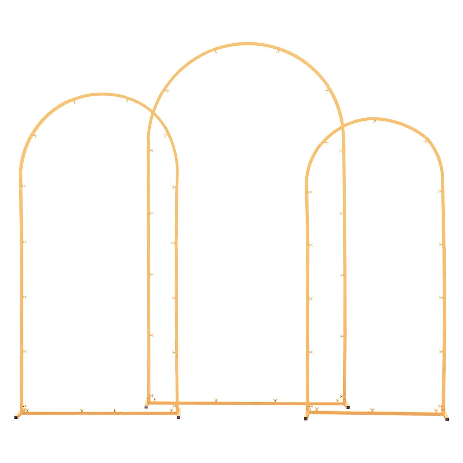 Arch Backdrop Stand, Set of 3, 2.2/2/1.8 m , Stable Structure, Easy Assembly, Gold Metal Arch Backdrop Stand for Wedding, Birthday Party, Graduation, Holiday Celebration, and Ceremony Decoration