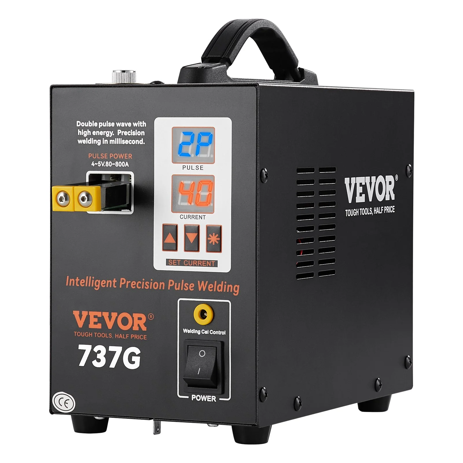 VEVOR Spot Welder, 737G Pulse Spot Welder, Portable High-Power Welding Machine Soldering Station with 2 Welding Modes and LED Lighting for 0.12mm Pure Nickel