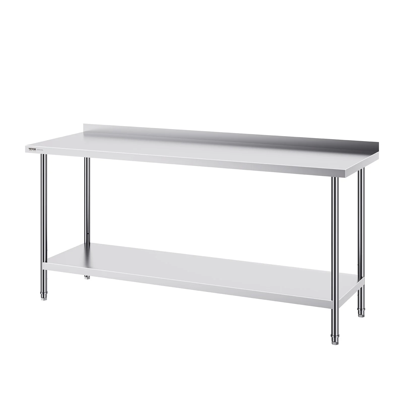 VEVOR 24 x 72 x 36 Inch Stainless Steel Work Table, Commercial Food Prep Worktable Heavy Duty Prep Worktable, Metal Work Table with Adjustable Height for Restaurant, Home and Hotel