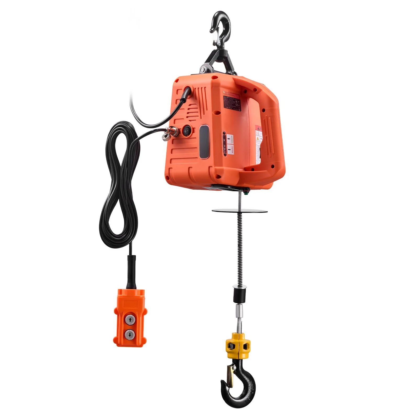 VEVOR 3-in-1 Electric Hoist Winch, 700 kg Capacity, 1500W Portable Power Winch Crane, 7.6 m Lifting Height, 5 m/min with Manual, Wired and Wireless Remote Control for Factory, Warehouss, Garage