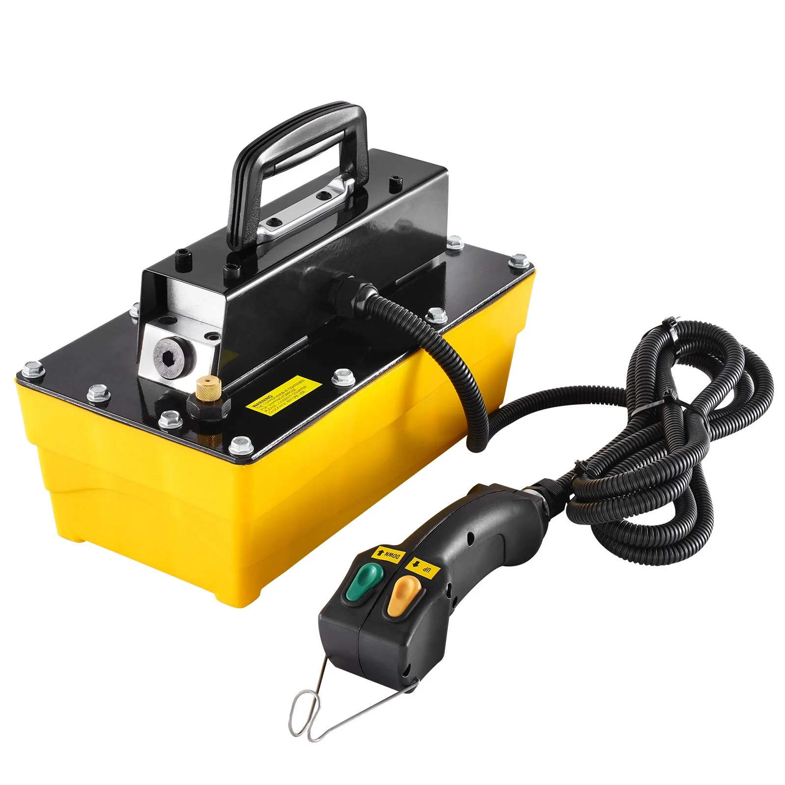 10,000PSI Air Hydraulic Pump, 2.3 L Reservoir, NPT 3/8 In Oil Outlet, NPT 1/4 In Inlet, Air Actuated Foot Pump with Remote Control Actuator, for Automobile Frame Machine & Hydraulic Press