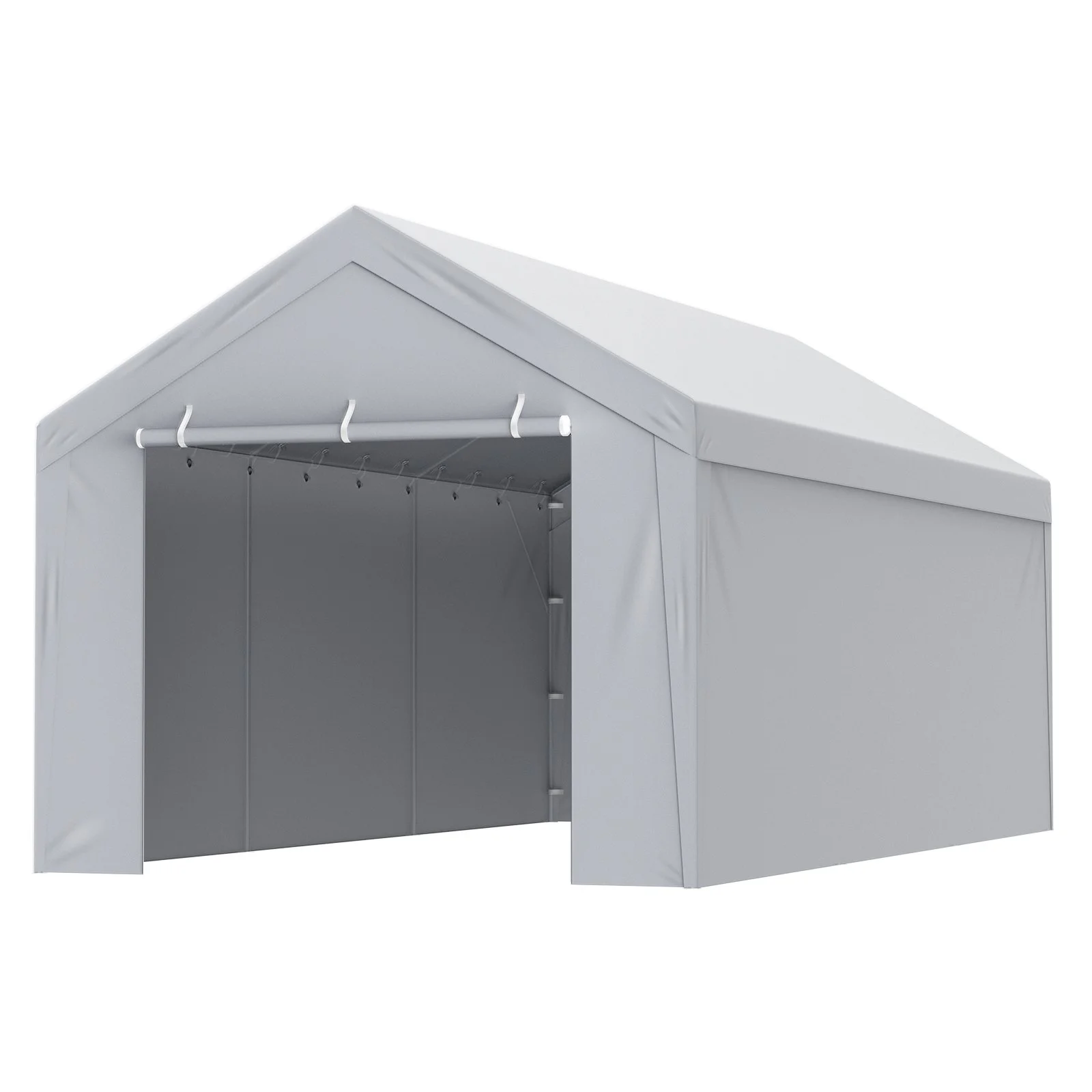 VEVOR Carport Replacement Canopy Cover Top + Side Wall 10 x 20 ft, Garage Tent Shelter Tarp Heavy-Duty Waterproof & UV Protected, Easy Installation with Ball Bungees,White (Frame Not Included)
