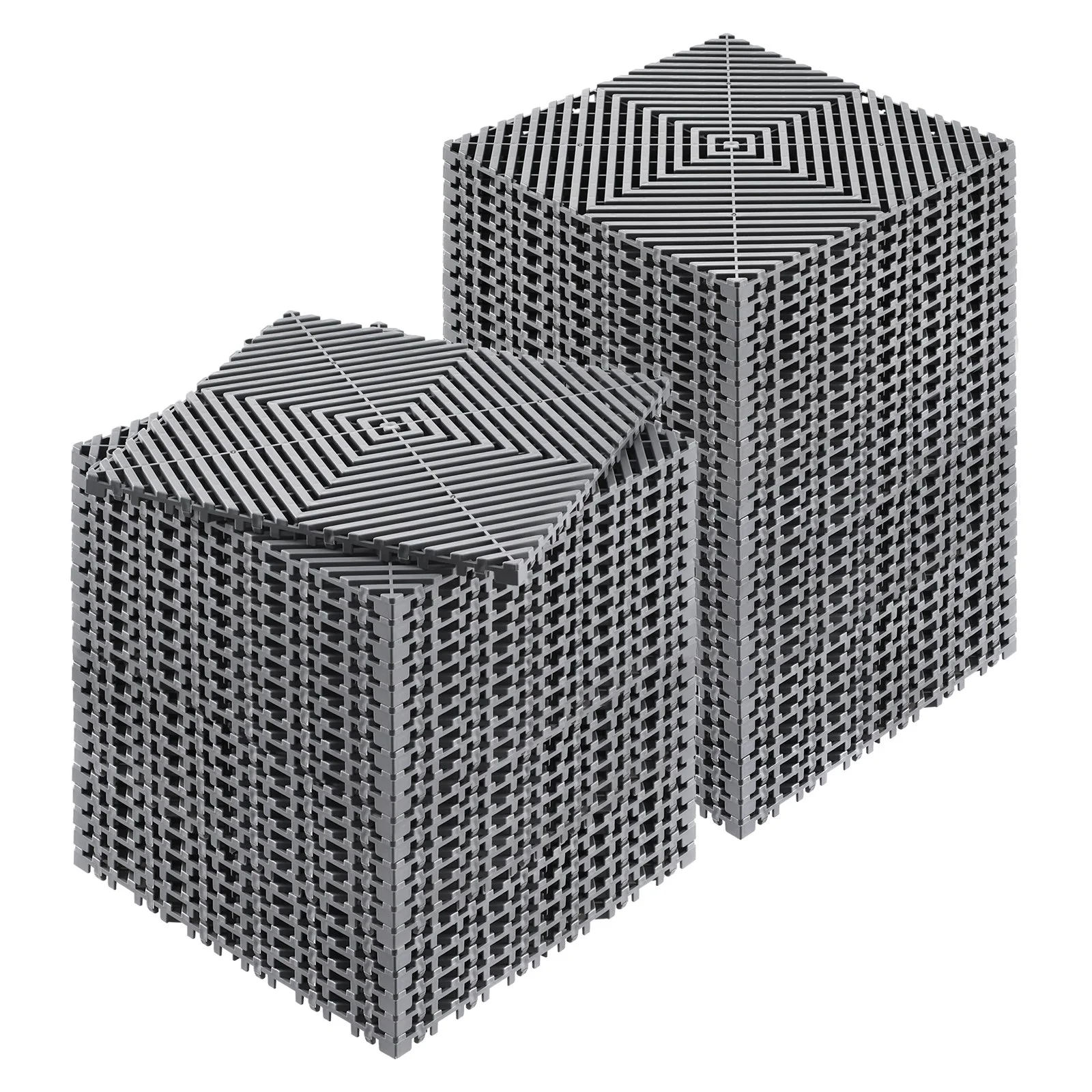 VEVOR Interlocking Drainage Mat, 31 x 31 cm Modular Interlocking Cushion, 50 Pcs Splicing Drainage Mats, Non-Slip Gray PP Drainage Floor Tile and Shower Mat, for Garage, Garden, Kitchen & Outdoor